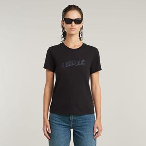 G-Star RAW Embro Logo Ribbed T-shirt - Zwart - Dames