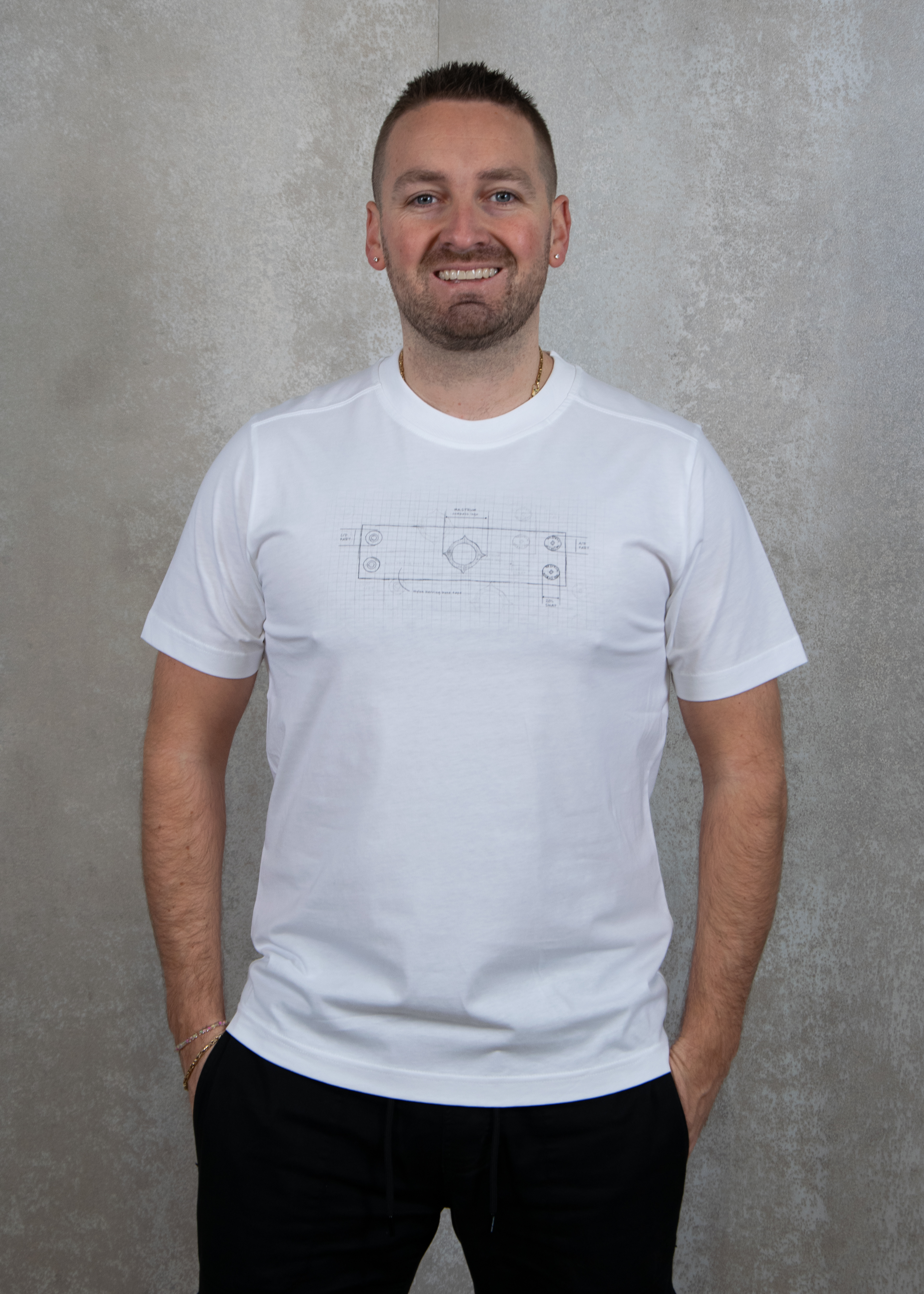 Ma.strum Badge blueprint tee