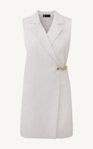 The Musthaves Gilet Jurk Met Gouden Detail Beige