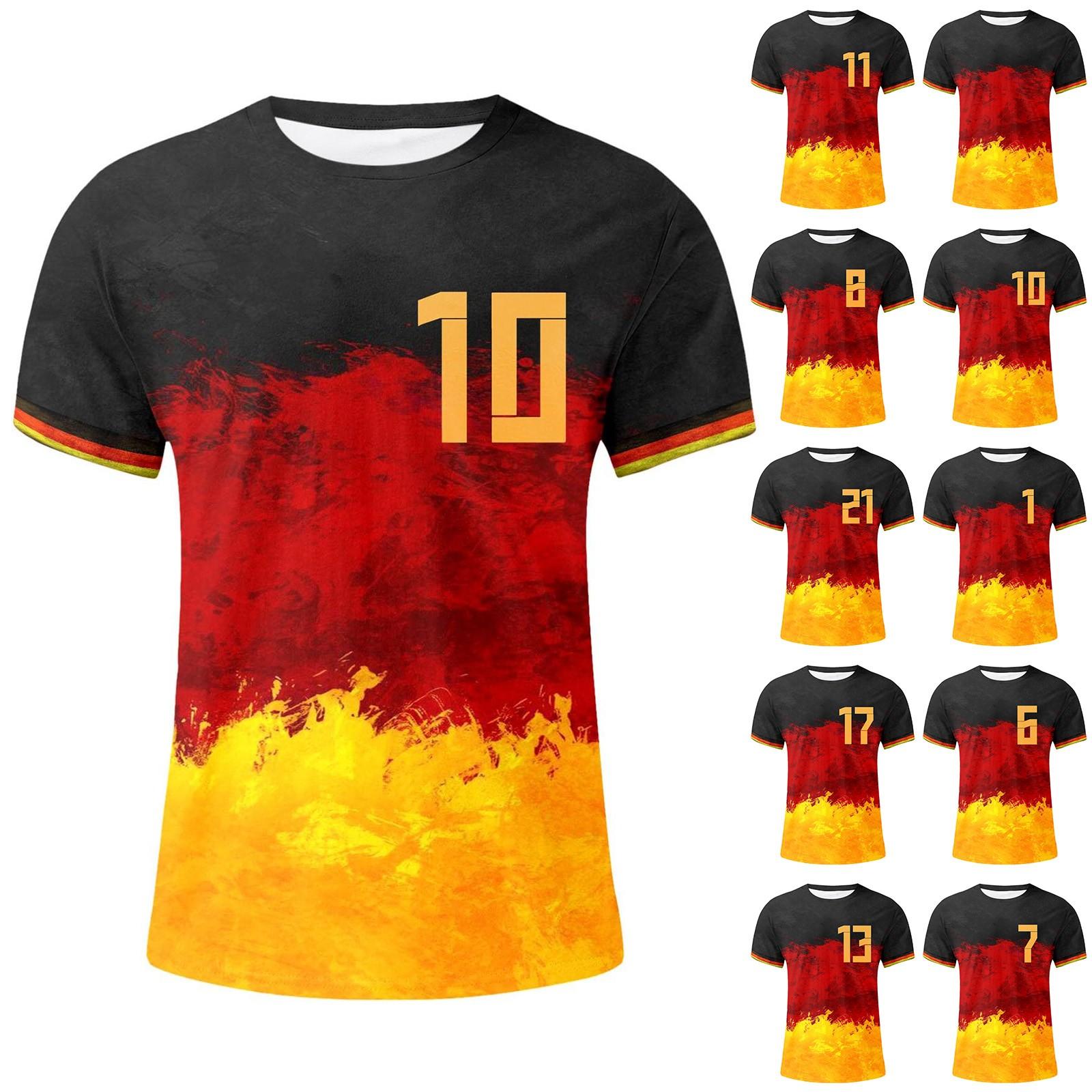 Scrambled eggs Heren Duitsland Bedrukt T-shirt Heren Losse Casual Korte Mouw Top L zwart