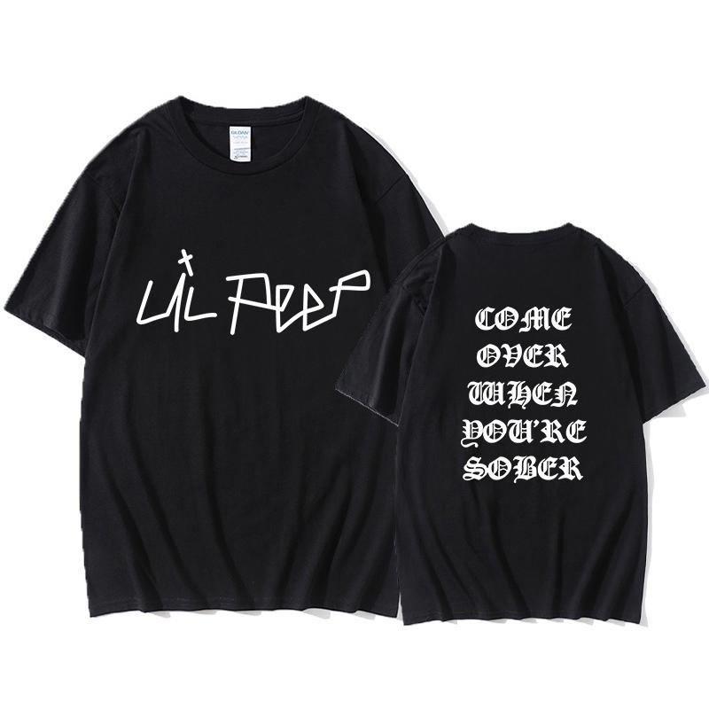 Jacket and Zipper Hoodie NO.1 2025 Lil Peep Come Over When You're Sober Tour Concert Vtg Reprint Top T-shirt Nieuwe zomer Streetwear print Top Katoenen T-shirts Heren S