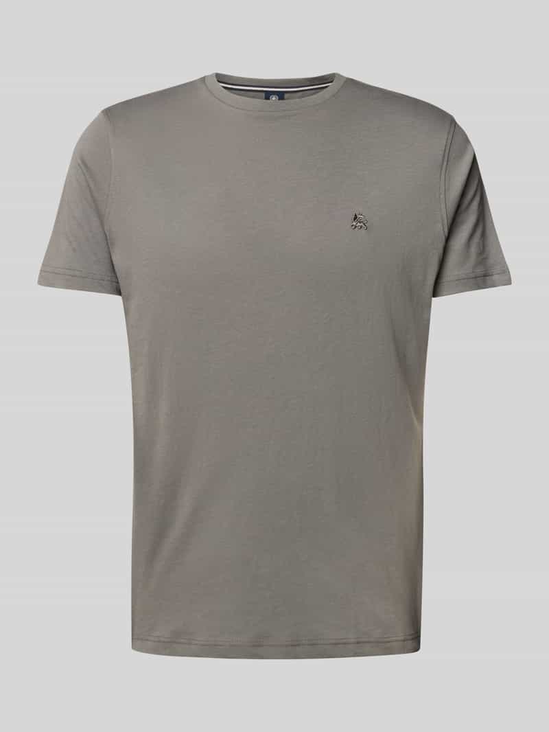 Lerros Shirt met korte mouwen met logoborduursel op borsthoogte
