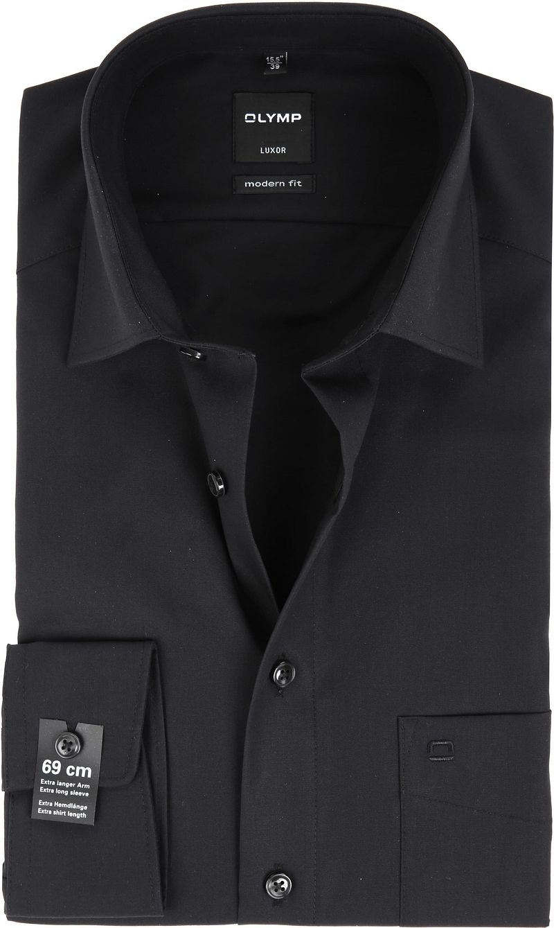 Olymp Luxor Shirt Extra Lange Mouwen Zwart