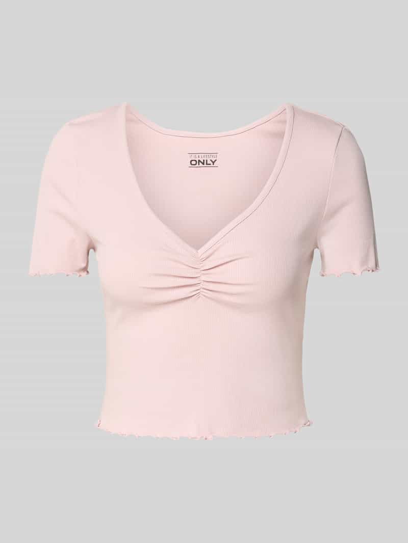 Only Shirt met korte mouwen ONLBETTY S/S V-NECK TOP CC JRS