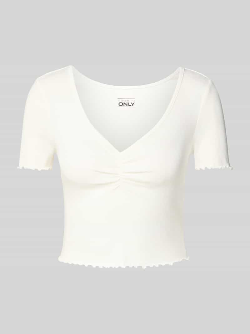 Only Shirt met korte mouwen ONLBETTY S/S V-NECK TOP CC JRS