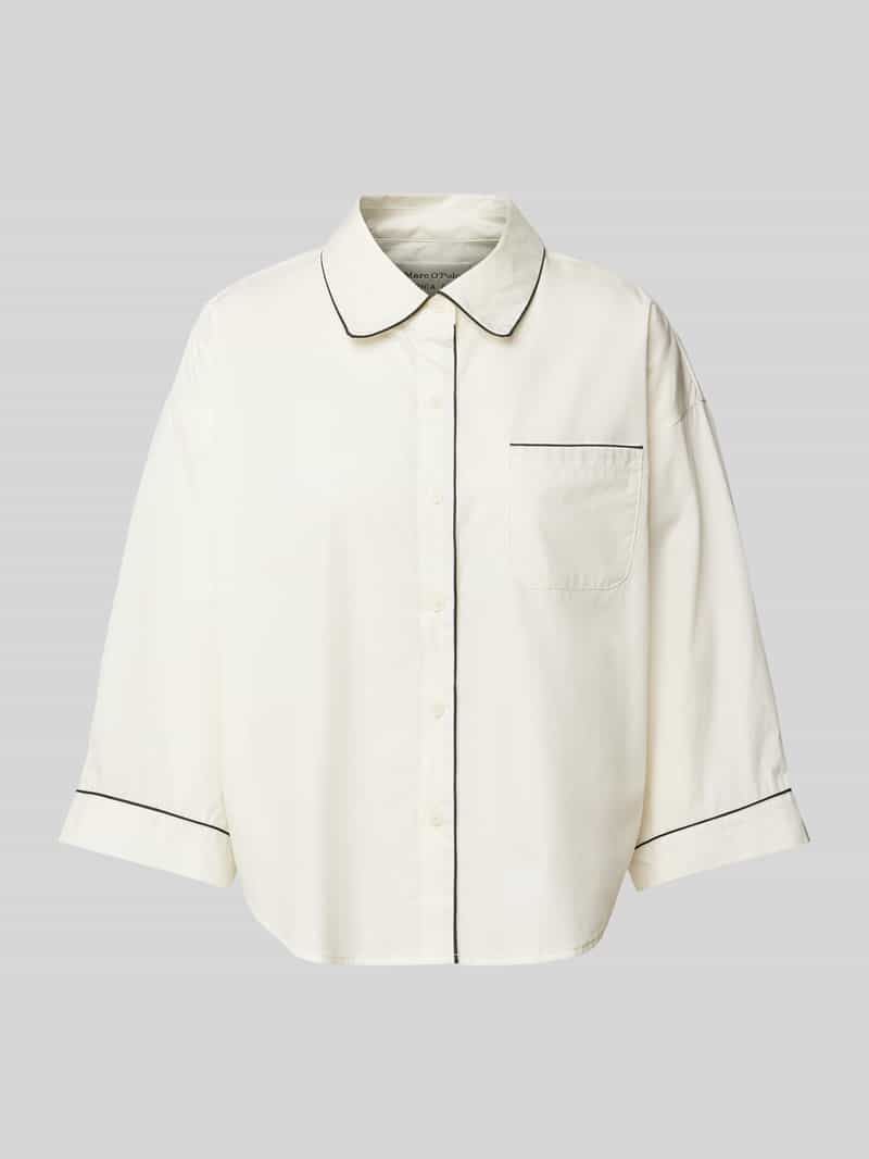 Marc O'Polo Oversized shirt Mix & Match Poplin met contrastkleurige pipings