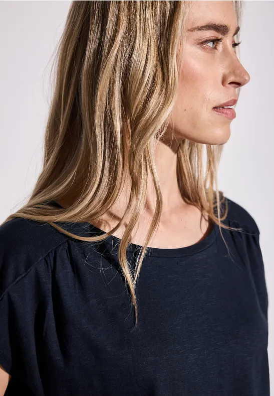 STREET ONE Shirttop met aanrimpeling op de schouder