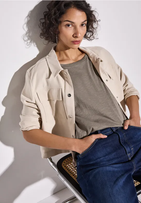 STREET ONE Shirttop met aanrimpeling op de schouder