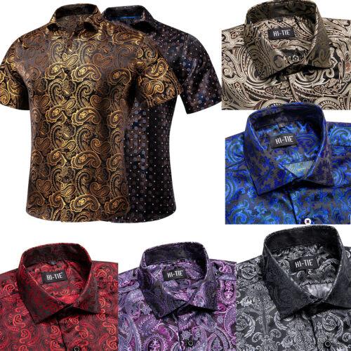 Hi-Tie Mannen grappige grafische T-shirt heren casual shirts korte mouw button-down poloshirt XXXL