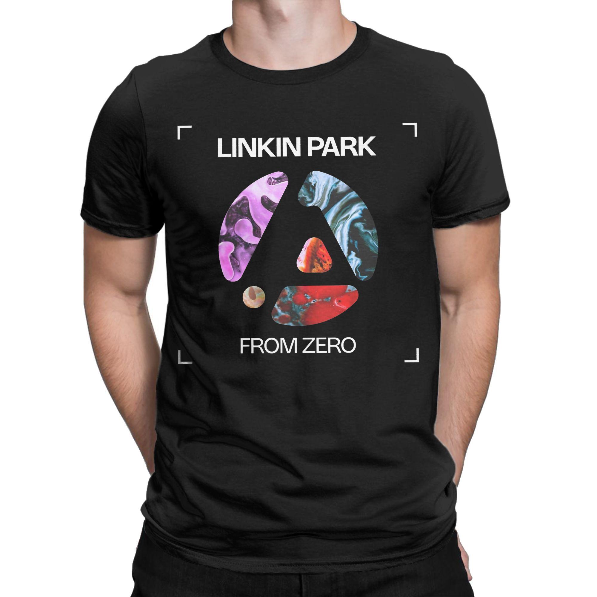Comfortable season Men Women New Arrival Linkined Parked From Zero Logo band  T Shirt Tee Pure Cotton  T-shirts Clothing S marineblauwe kleur