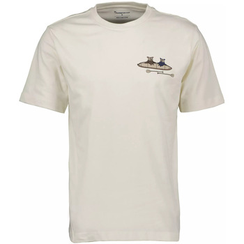Knowledge Cotton Apparel T-shirt Korte Mouw  T-shirt à épaules tombantes régulier