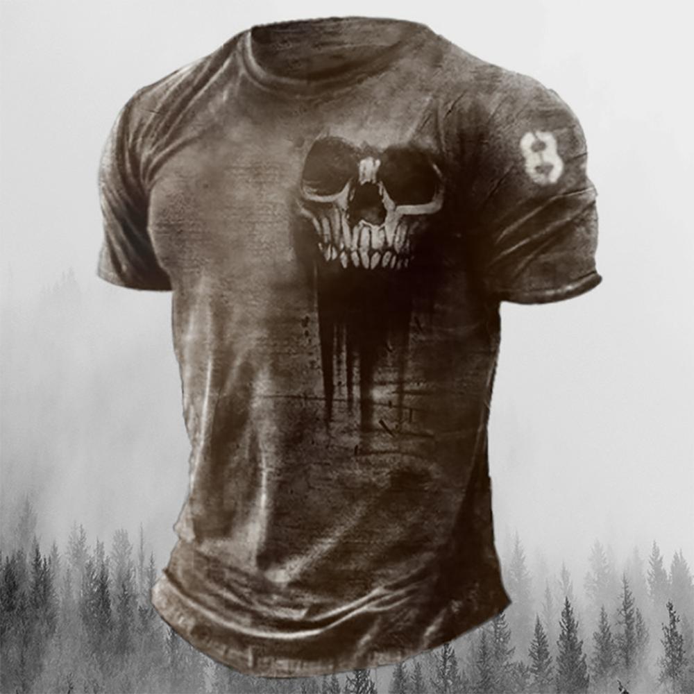 Transmission of love Mannen T-shirts Zomer 3d Vintage Horror Schedel Top Hip Hop Rock Streetwear O-hals Korte Mouw Tee Oversized T-shirt Mannelijke kleding 3XL