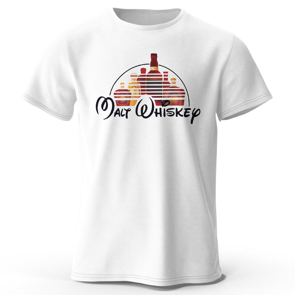 WowClassic Heren Malt Whiskey Bedrukt T-shirt 100% Katoen Oversized Grappige Grafische T-shirts voor Heren Dames Zomer Tops L wit