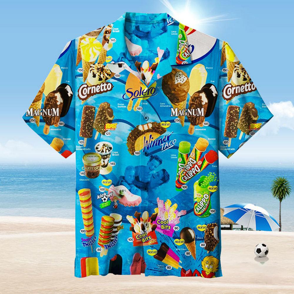 Bobby3 Hawaiiaans Shirt Voor Heren Zomer IJs T-Shirt Strand Prints Korte Mouw Shirt Tops Casual Origineel Ontwerp Herenkleding M