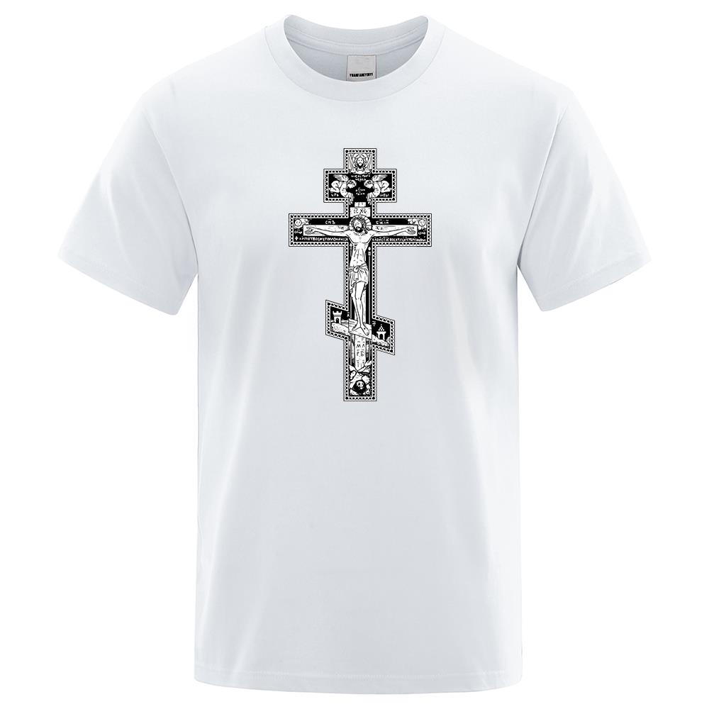 Hoodie Suit Clothing Gothic Donkere Stijl Orthodox Kruis Jezus Kleine Engel Herenkleding Mode Katoen Los T-shirt Patroon Zomerkleding M