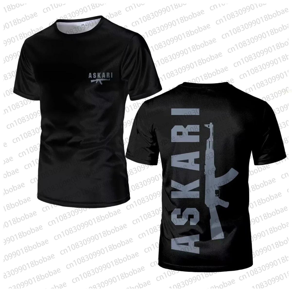 ETST35 ASKARI Boksen Vechtwedstrijd Ontwerp 3D Heren Fitness Korte Mouw T-shirt Ademend Mesh Sport T-shirt voor Mannelijke Buitentraining M