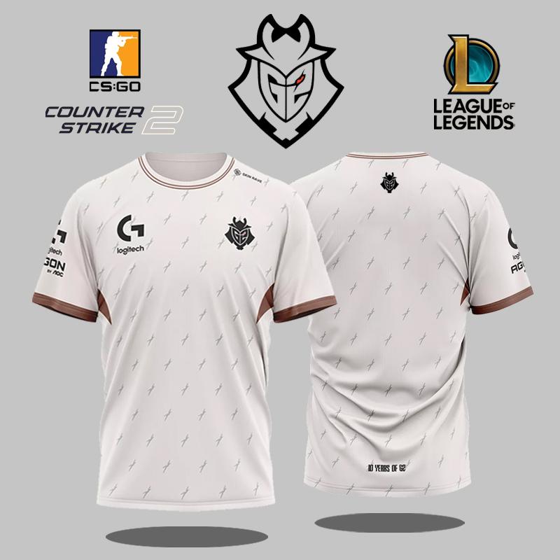 ETST 03 G2 Esports Club 2025 Wit Jersey League Of Legends CSGO Professionele League Speler Uniformen Fan Aangepaste T-shirts Unisex Tops L