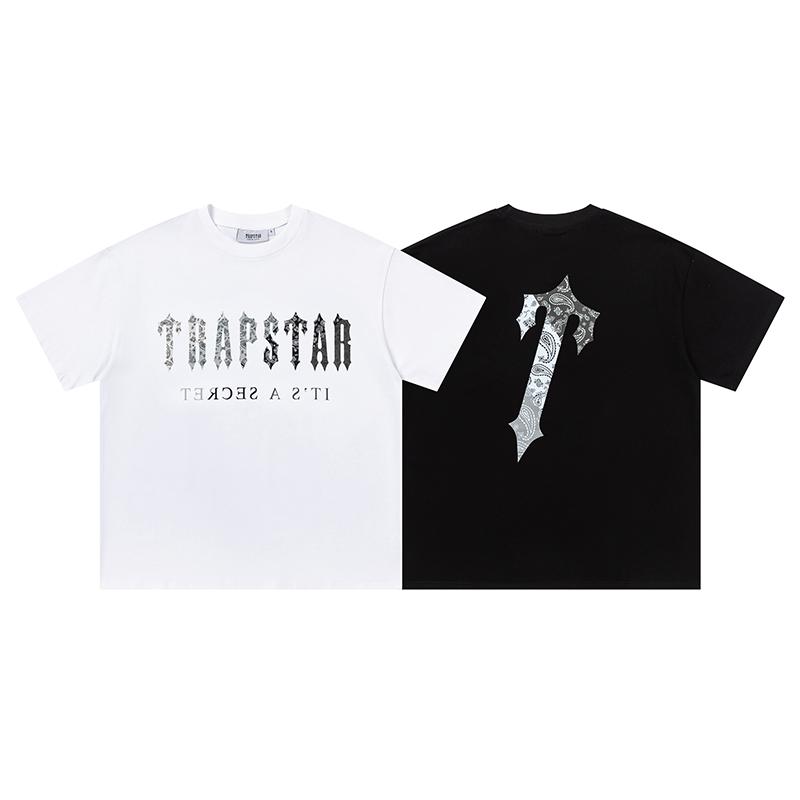 Trapstar London 639  2025 Zomer Nieuw Hoge Kwaliteit Katoen Ronde Hals Losse Grote Maat Heren- en Dames T-shirt Koppel T-shirt S wit