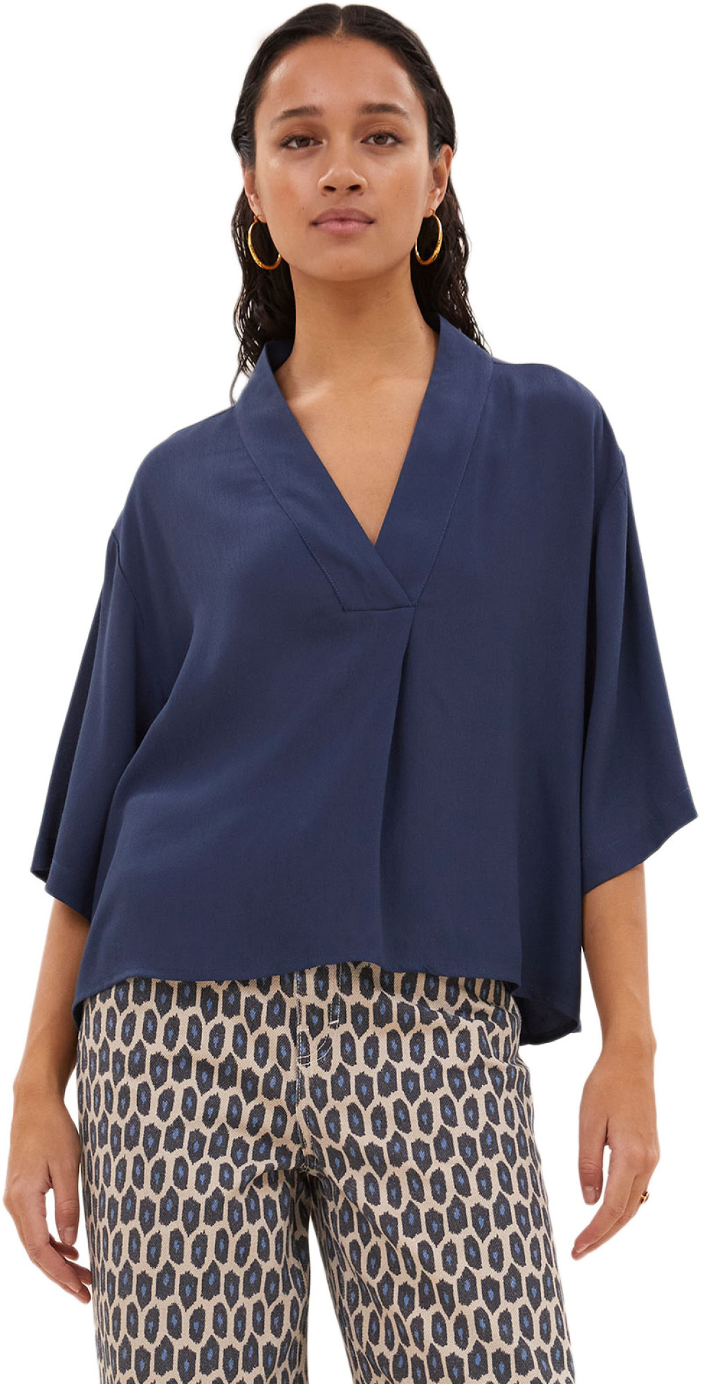 By-Bar Amsterdam Owen viscose blouse winter blue