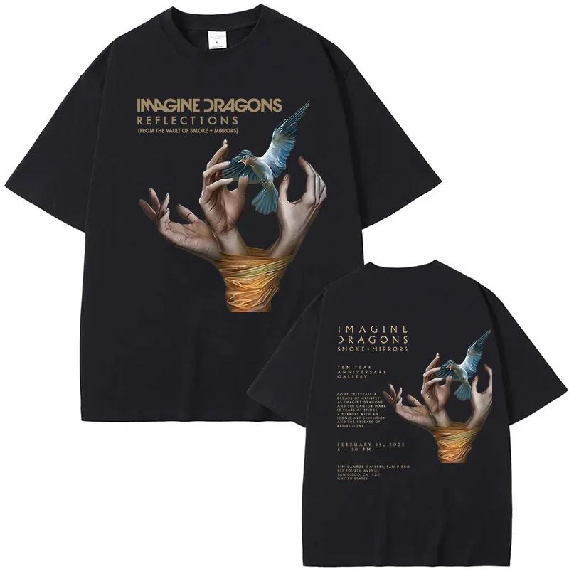 The best product for you Imagine Dragons Reflections Fans Tour 2025 T-shirts dames Klassieke T-shirts Zomer O-hals T-shirts Shirt Oversized kleding S