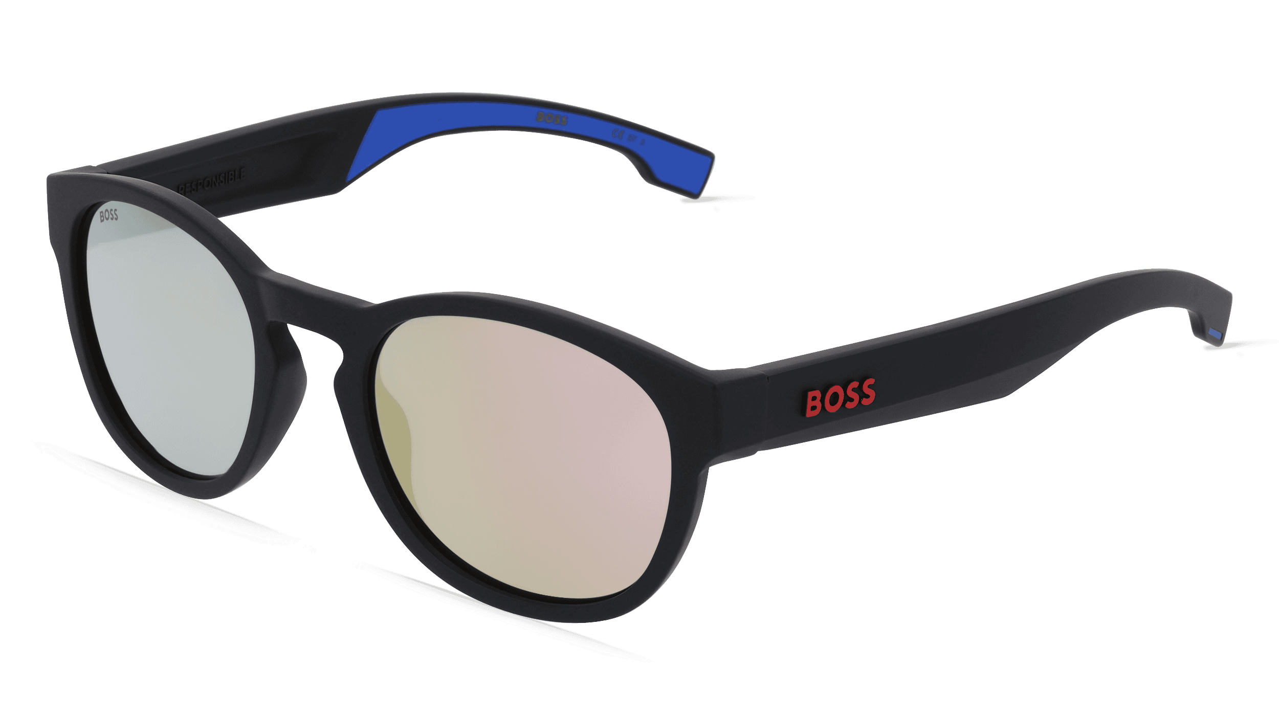 BOSS 1452/S Mannen Zonnebril, zwart mat
