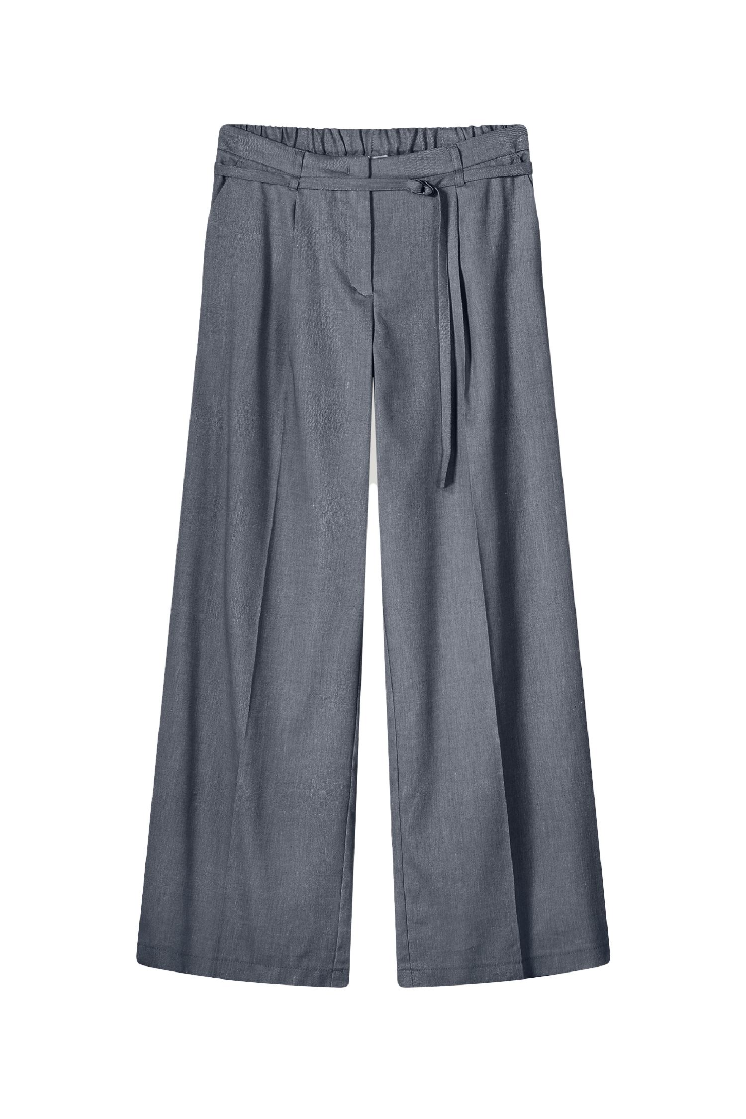 Summum 4s2767-12157 trousers wide linen blend twil