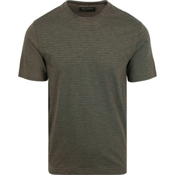 Marc O'Polo T-shirt  T-shirt Slub Stripes Dark Green