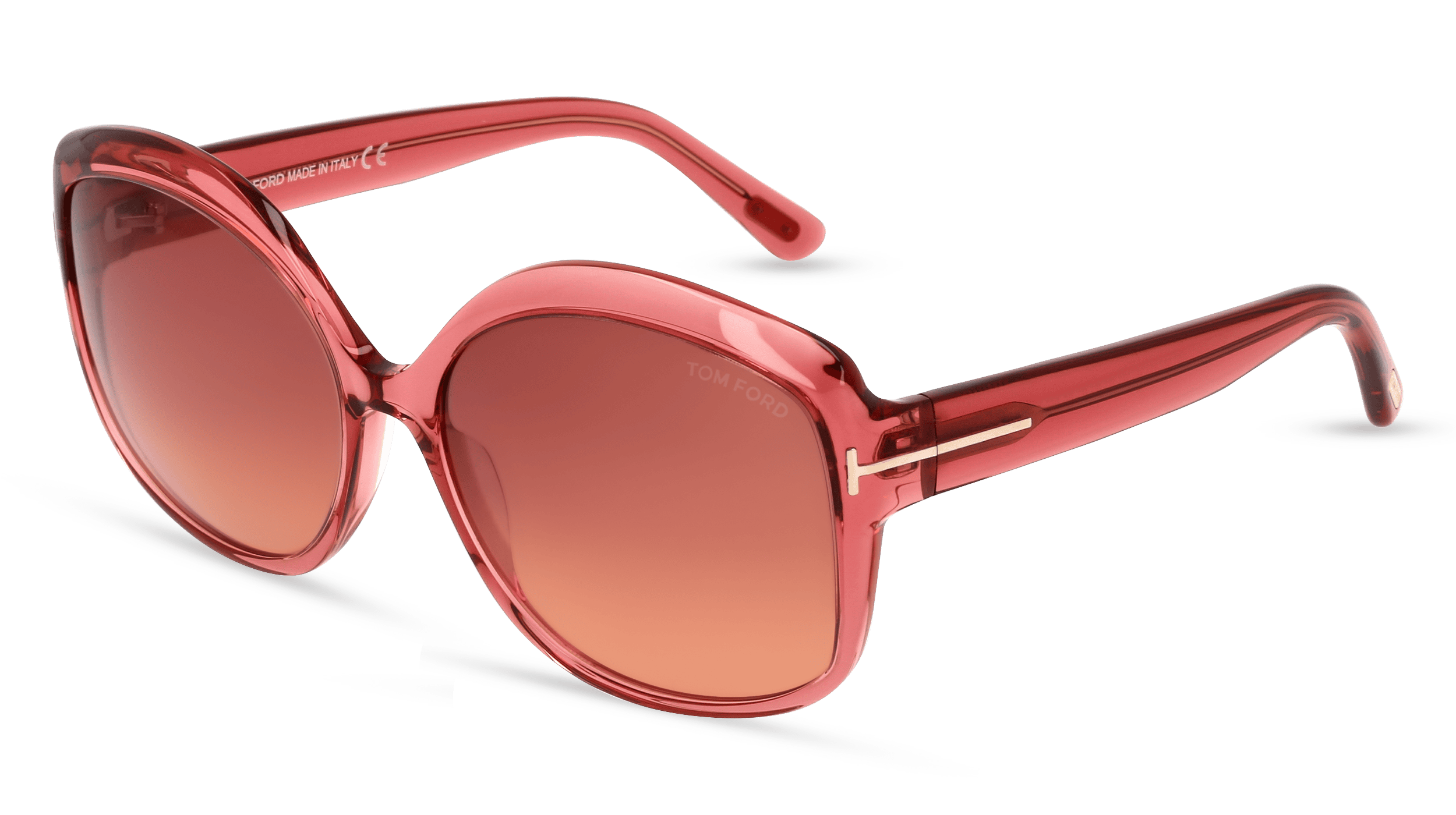 Tom Ford FT0919 Vrouwen Zonnebril, roze transparant