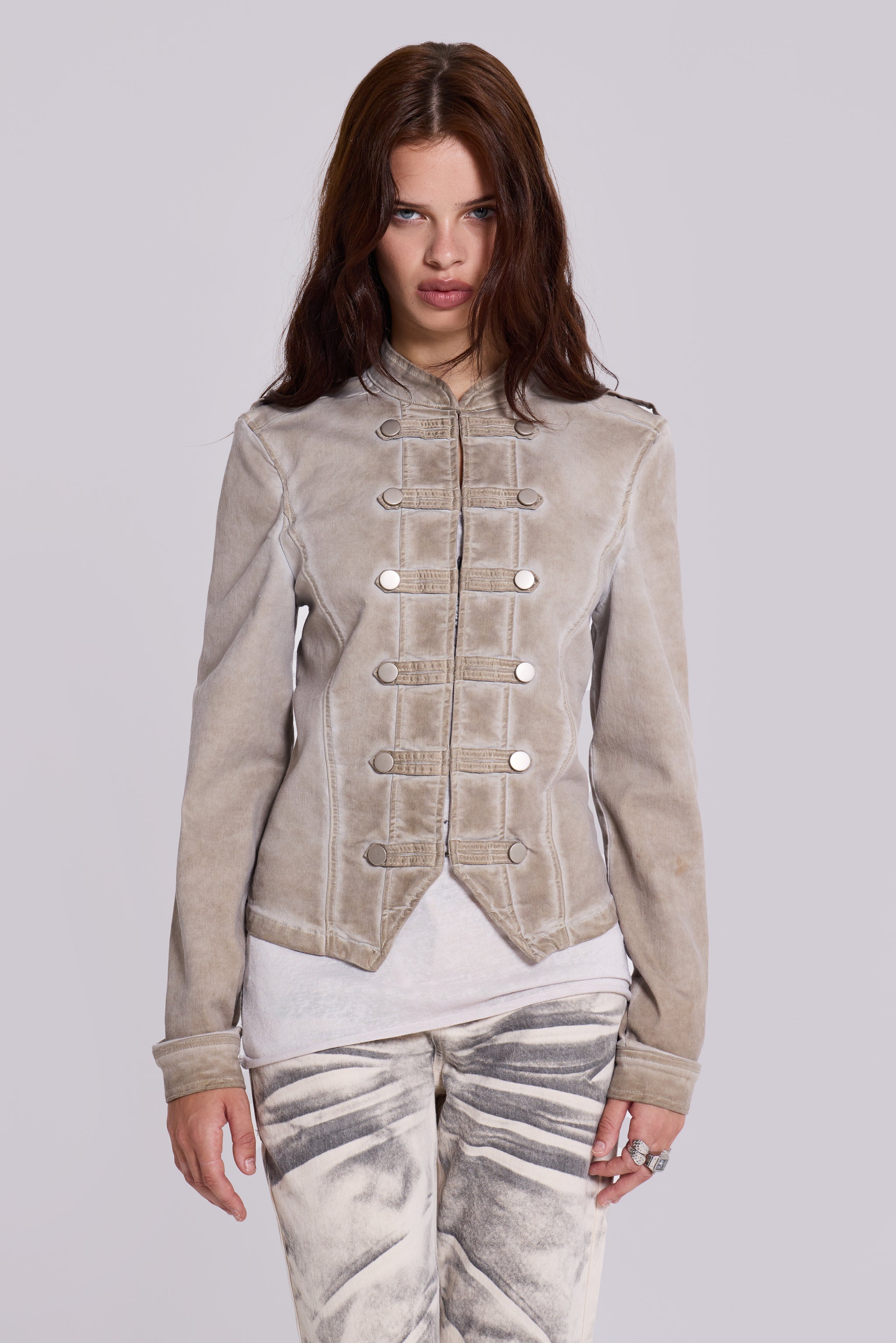 Jaded London Rebel Jacket in Sand