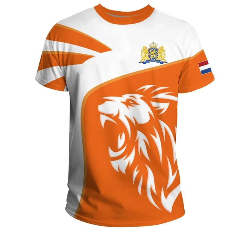 ETST WENDY 005 New Design Netherlands Flag T-shirt For Men 3d Printed Dutch T Shirt Classic Short Sleeve Oversized Sports Tops Tee Shirts XL