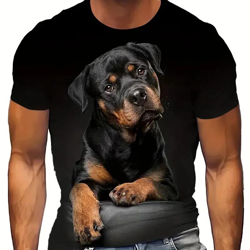 ETST 07 3D Printing hond Dier Element Patroon T-shirt Voor Mannen Mode Ronde Hals Kleding Ademend Comfortabel Herenkleding Mannelijke Top 6XL