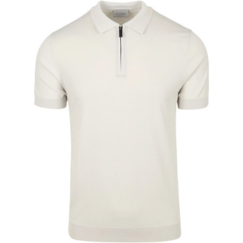 Suitable T-shirt  Knitted Half Zip Polo Beige