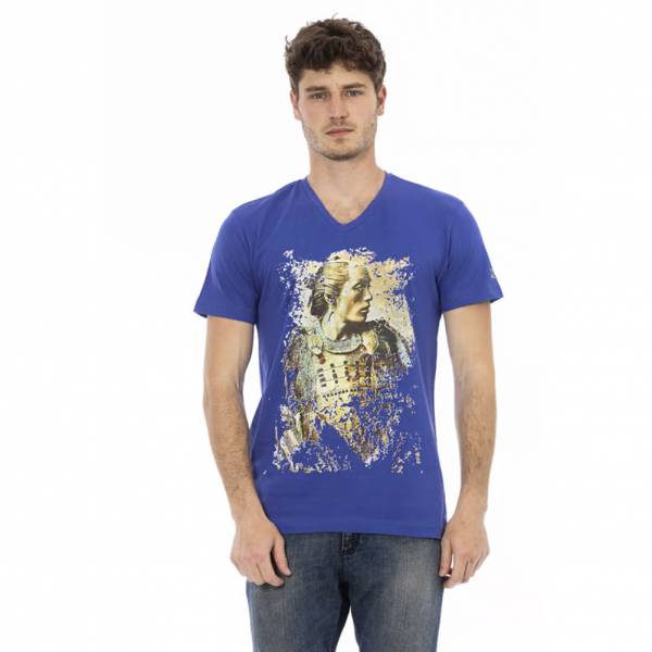 TRUSSARDI Action Heren Conqueror T-shirt met V-hals Blauw 2AT108006