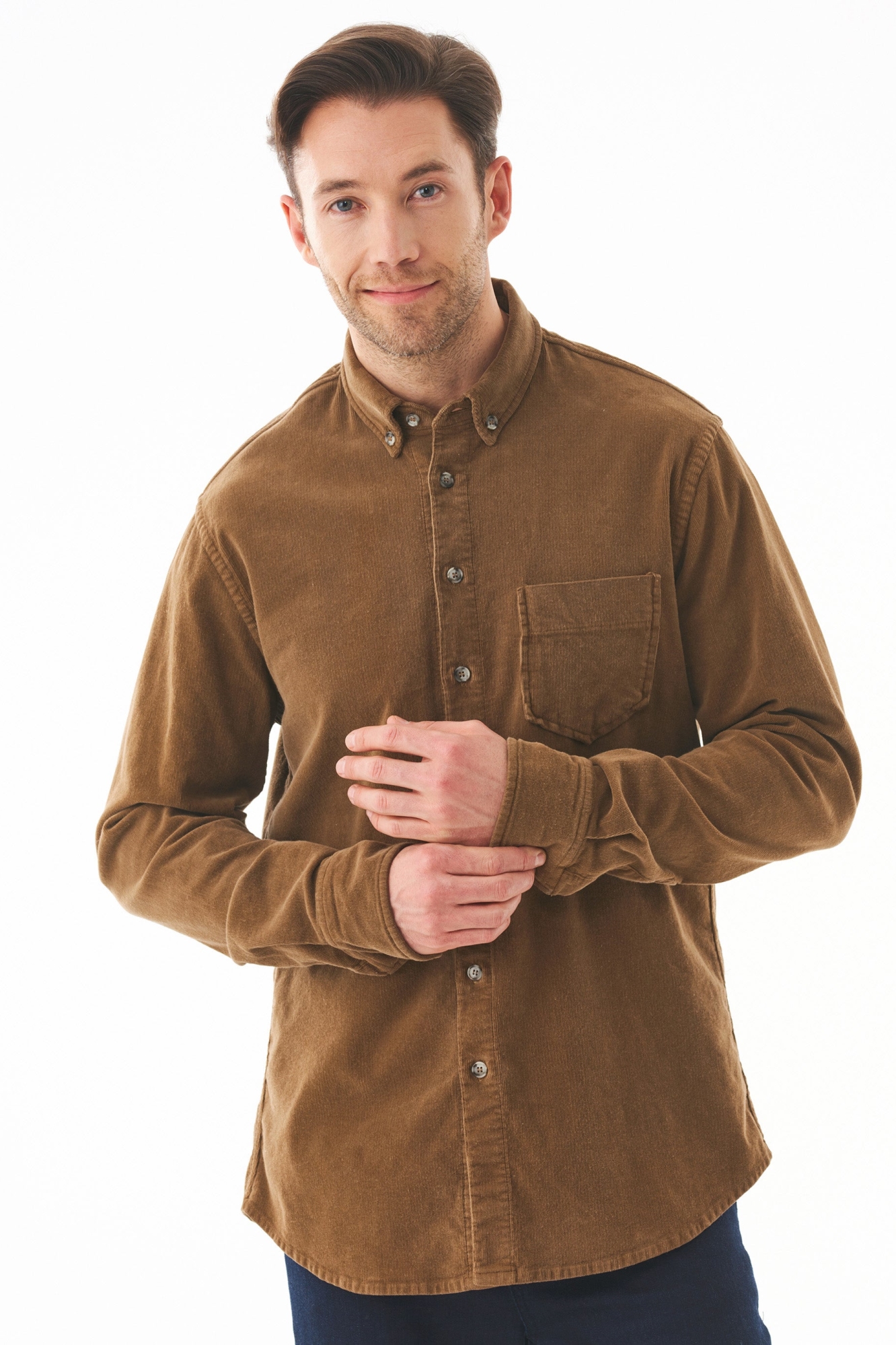 ORGANICATION Herren vegan Kordhemd Camel