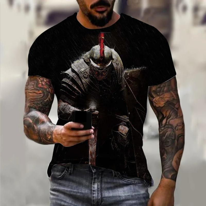 Transmission of love Vintage Spartan 3D-printen grafische T-shirts voor heren T-shirts met korte mouwen Mode oversized streetwear casual herenkleding XL
