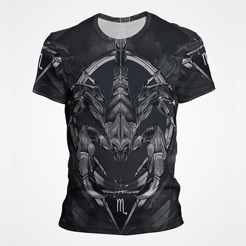 ETST 05 Schorpioen Leeuw Vissen Boogschutter Twaalf Constellatie T-shirt Heren Zomer Vintage T-shirt Grappig 3D Print T-shirt Casual Tops Tee M
