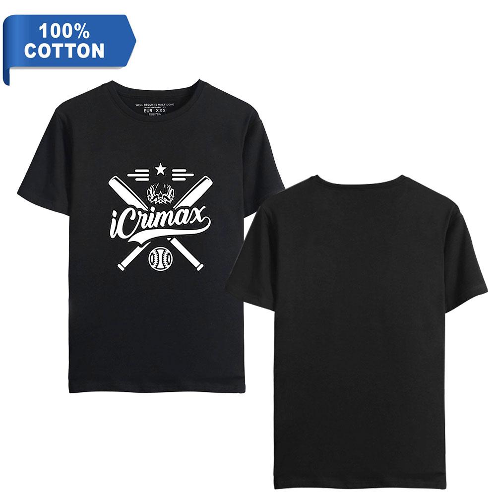 TOP COOL FASHION Icrimax Printing Heren T-shirt Casual Ademende T-shirts Grappige Katoenen Losse T-shirts Shirts Straat Oversized T-shirts Man XS zwart
