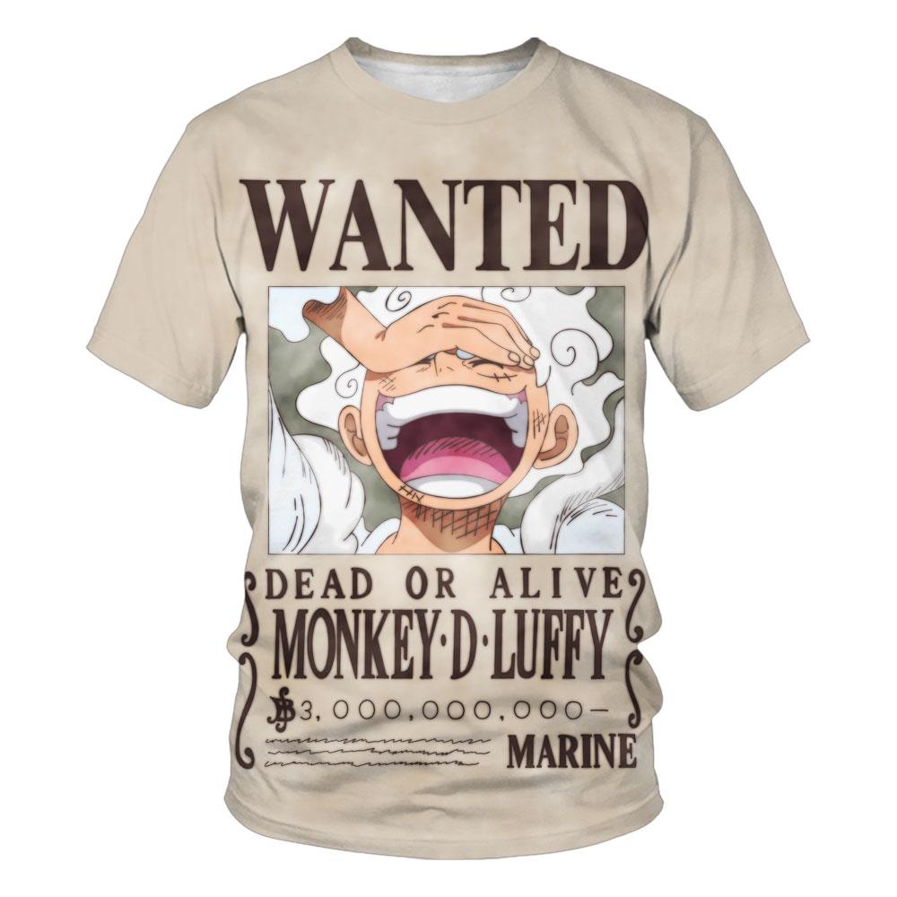 ETST0013 Mode Kind Anime One Piece Luffy T-shirt Jongenskleding Kinderen Jongens T-shirt Kinderen T-shirt Zomer Korte Mouw Tops Tees 3XL