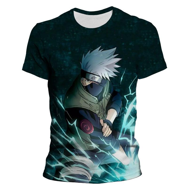Etst 003 Nieuwe mode heren T-shirt Naruto Kakashi Cartoon Anime kinderen T-shirts zomer korte mouwen vrouwen oversized kleding tops 160cm