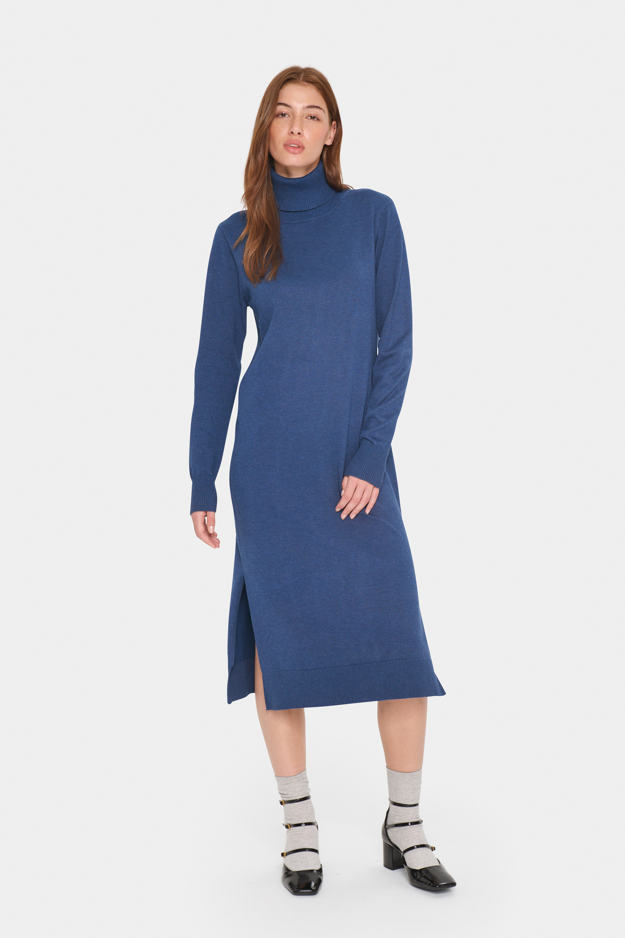 Saint Tropez Gebreide jurk MilaSZ Roll Neck Long Dress