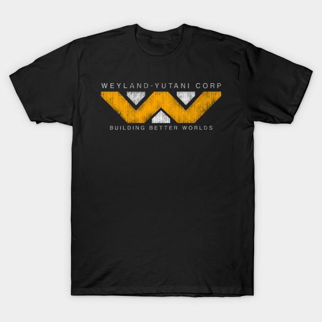 SPORTS TRIP Heren Zwart Print T-shirt Super Groot T-shirt Weyland Yutani - Grunge No-Cut Transfer Papier Print Katoenen T-shirt XL zwart