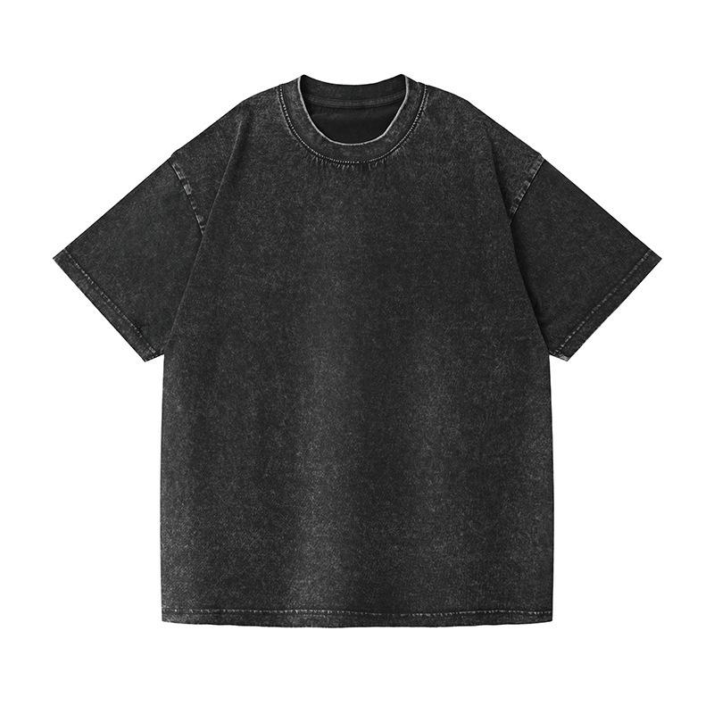 Phoca largha Heren katoenen T-shirt effen ronde hals korte mouw los T-shirt zomer vintage vakantie T-shirt voor mannen ademend lichtgewicht zacht pullover top 2XL