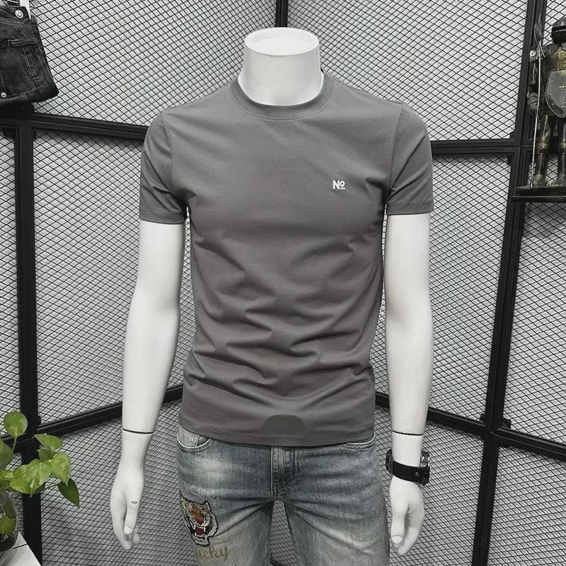 VantaGoods Trendy Slim Fit T-shirt met korte mouwen voor heren - Lente/zomer 2023 Casual ronde hals 4XL zwart