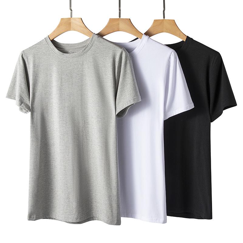 VantaGoods Heren T-shirt van puur katoen met korte mouwen en ronde hals in wit XXXL grijze kleur