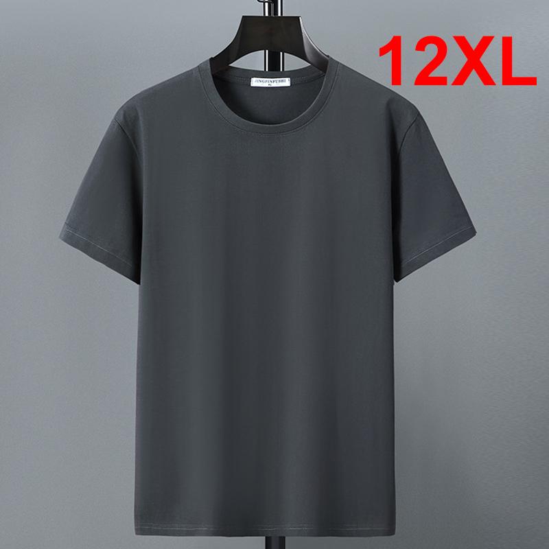 PCD16KL Plus Size T-shirt Zomer Katoenen T-shirt Mannen Korte Mouw T-shirt Casual Tops Tees Mannelijke Effen Kleur Shirt Crewneck XL rood