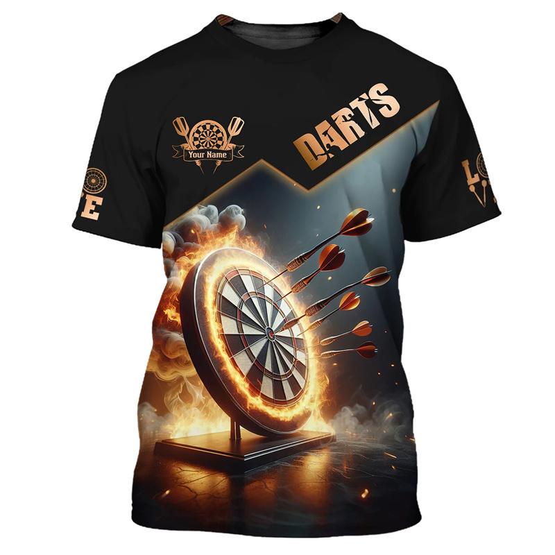 Baibao QIQI Mode 3D Print Darts Heren T-shirt Hip Hop Trend Harajuku Kleding Casual O-hals Korte Mouw Losse Top Pas Naam Aan T-shirt 2XL