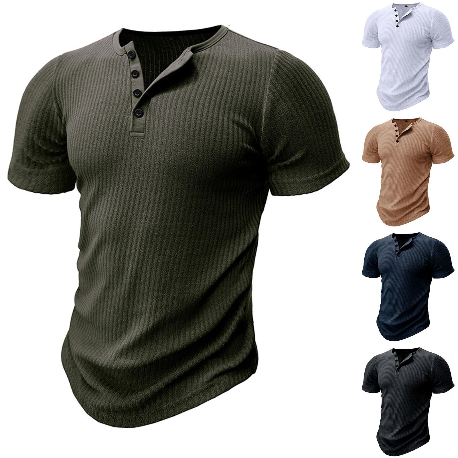 Explorer Outdoors Europees en Amerikaans Sport Slim Fit Muscle Heren T-shirt met Korte Mouwen XXL kaki
