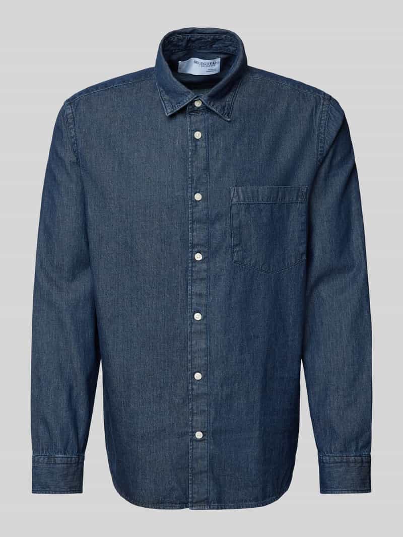 SELECTED HOMME Overhemd met lange mouwen SLHREGCARLO DENIM LS SHIRT NOOS