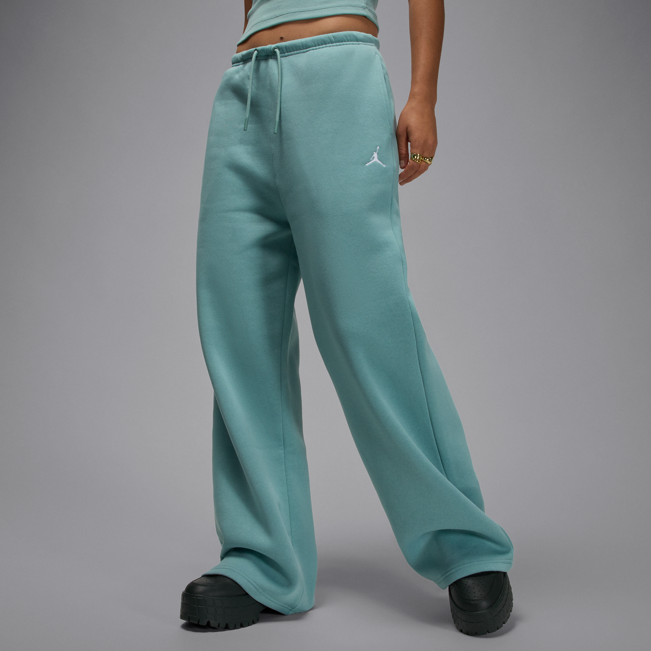 Jordan Brooklyn Fleece damesbroek met open zoom - Groen