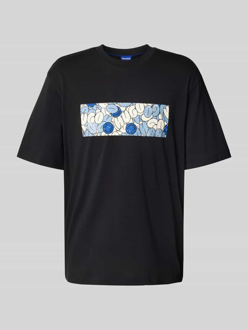 OTTO HUGO Blue T-shirt Nurix met coole print